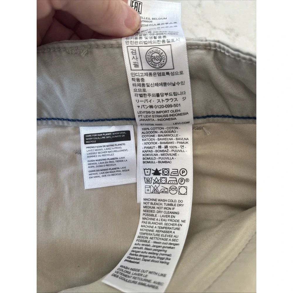 Levi's Mens XX Baggy Cargo Pants Size 36x32 Gray Khaki 100% Cotton Y2K Retro New